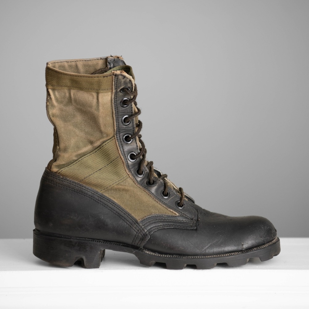 Vintage 1960s Army Vietnam Era Jungle Boots Spike Protective Mens 8.5